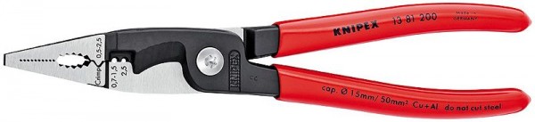 Knipex Pinza per elettroinstallazioni rivestiti in resina sintetica 200 mm - 13 81 200 SB