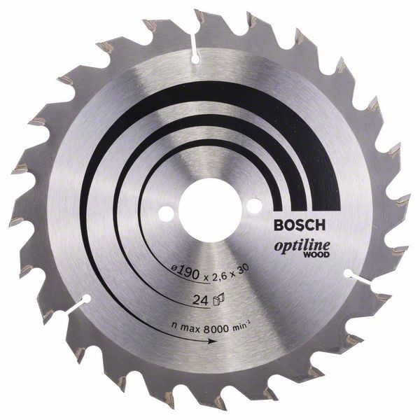 Bosch Professional List kružne pile Optiline Wood 190 x 30 x 2,6 mm, 24 - 2608640615