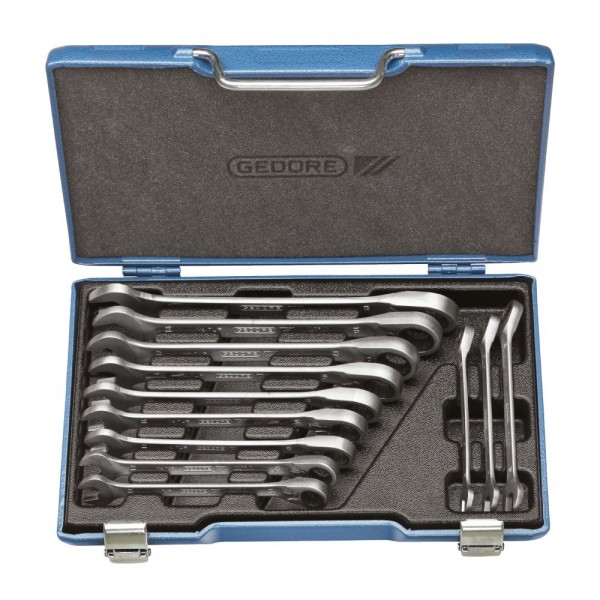 Gedore Serie di chiavi combinate a cricchetto reversibile, 12 pezzi, 8-19 mm - 7 UR-012