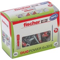 Fischer Cheville bi-matière DUOPOWER 6 x 30 S avec vis, boîte à fenêtre - 535459