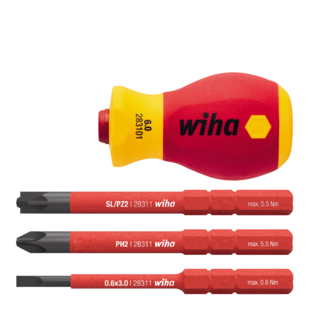 Wiha Juego de destornilladores con portabits electric slimVario - 41230