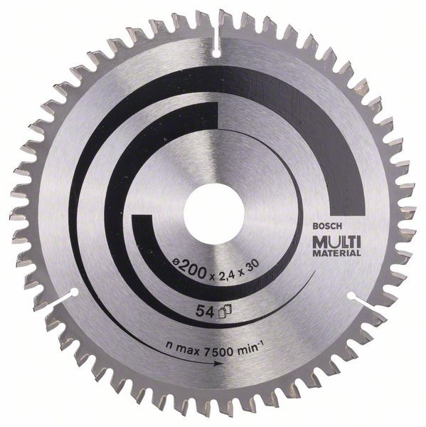Bosch Professional Kreissägeblatt Multi Material, 200 x 30 x 2,4 mm, 54