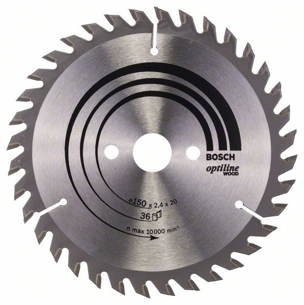 Bosch Professional Kreissägeblatt Optiline Wood für Handkreissägen, 150 x 20/16 x 2,4 mm, 36