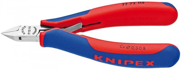Knipex Elektronica-zijsnijtang spiegelgepolijst met meer-componentengrepen 115 mm - 77 72 115