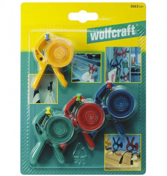 Wolfcraft Veerklem met zuignap microfix per 3 stuks - 3663000