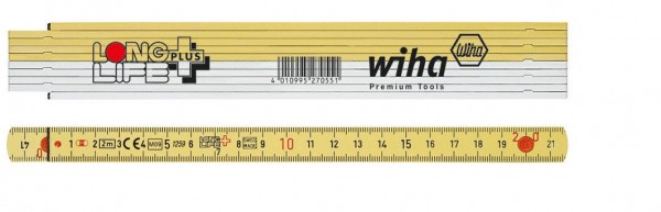 Wiha Mètre pliant Longlife Plus, 2 m, métrique, 10 branches () - 27055