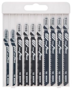 Bosch Stichsägeblatt-Set, Basic for Wood, 10-teilig