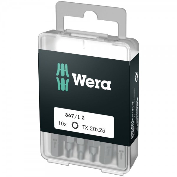 Wera 867/1 Embouts TORX Z DIY, TX 20 x 25 mm (10 Bits pro Box) - 05072408001