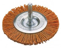 Wolfcraft Brosse nylon circulaire, tige 6 mm, rouge = agressif
