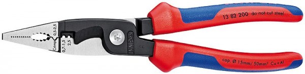 Knipex Elektro installatietang met meer-componentengrepen 200 mm - 13 82 200 SB
