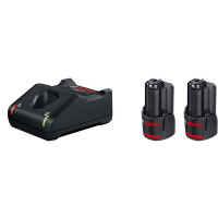 Bosch Professional Akku Starter-Set: 2 x GBA 12 Volt, 2.0 Ah und GAL 12V-40 - 1600A019R8
