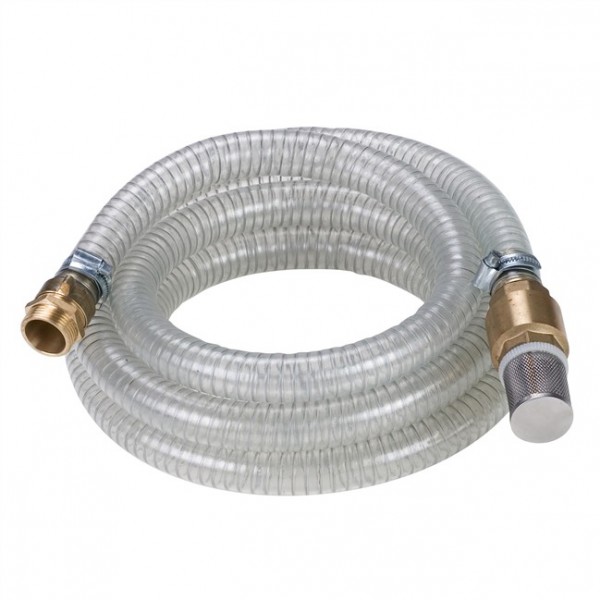 Einhell Manguera de succión 4 m (1 pulgada) conexión de latón y filtro de succión - 4173630