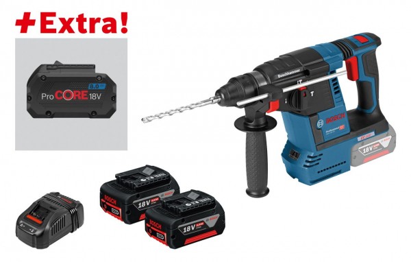 Bosch Martello perforatore a batteria GBH 18V-26 F, 2 batterie da 5,0 Ah, batteria ProCORE18V 8.0Ah, L-BOXX - 0615990K7Z