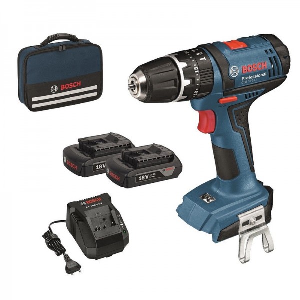 Bosch Professional Akku-Schlagbohrschrauber GSB 18-2-LI (2x1,5Ah) - 0615990K45