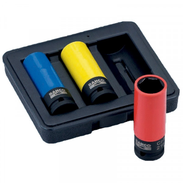 Bahco Assortimento chiavi a bussola per ruote, 17, 19, 21 mm - BWSS12P3