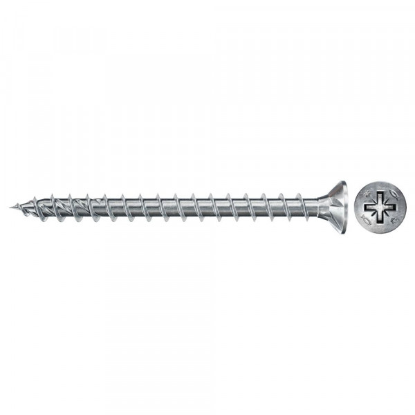Fischer Power-Fast II FPF II CZF 3,5x40 BC 200 Senkkopf mit Kreuzschlitz PZ Vollgewinde galvanisch verzinkt, blau passiviert - 670091