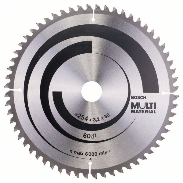 Bosch Professional Kreissägeblatt Multi Material, 254 x 30 x 3,2 mm, 60