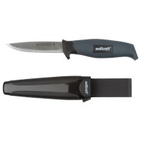 Wolfcraft Outdoormesser mit glatter Klinge und Köcher - 4085000