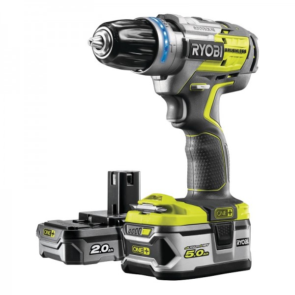 Ryobi Trapano a Percussione Brushless 18V (1x5,0Ah + 1x2,0Ah) - R18PDBL-252S