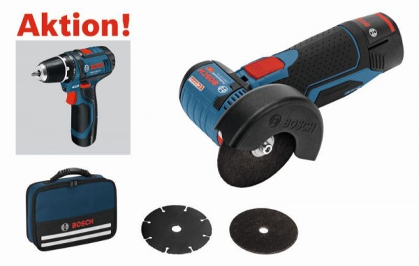 Bosch Professional Haakse accuslijpmachine GWS 10,8-76 V-EC / GWS 12V-76, met GSR 10,8-2-LI/GSR 12V-15 - 0615990H5F