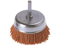 Wolfcraft Brosse nylon soucoupe, tige 6 mm, rouge = agressif