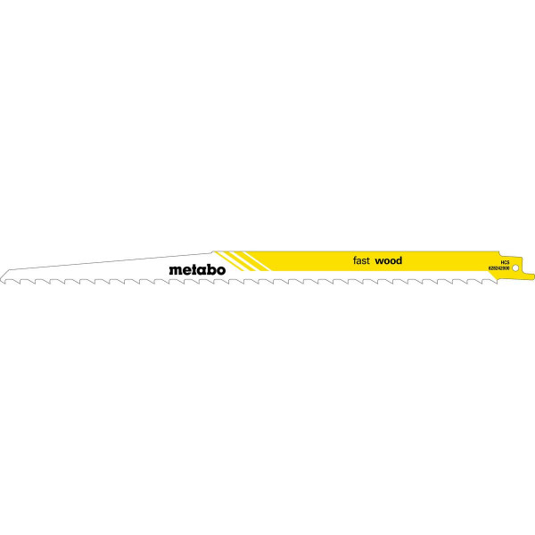 Metabo 5 lames de scie sabre « fast wood » 300 x 1,25 mm, HCS, 8,5 mm/ 3 TPI - 628242000