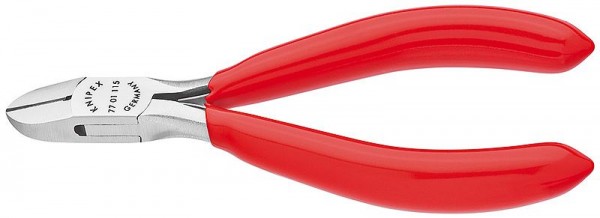 Knipex Elektronica-zijsnijtang spiegelgepolijst met kunststof bekleed 115 mm - 77 01 115 SB