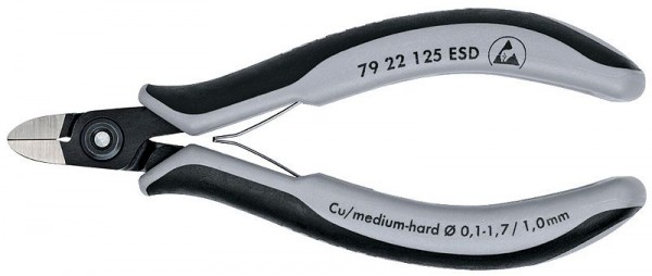 Knipex Precisie elektronica-zijsnijtang ESD met meer-componentengrepen 125 mm - 79 22 125 ESD