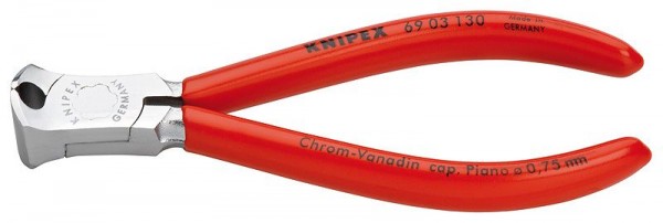 Knipex Voorsnijtang voor mechanici verchroomd met kunststof bekleed 130 mm - 69 03 130