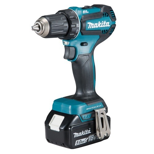 Makita Akku-Bohrschrauber 18V, 5Ah, mit 2 x Akku + Ladegerät DC18RC - DDF485RTJ