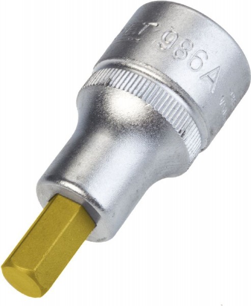 Hazet Schroevendraaier-dopsleutelbit - Vierkant hol 12,5 mm (1/2 inch) - Binnenzeskant-profiel - Sleutelwijdte: 5/16 - Totale lengte: 52 mm - 986A-5/16
