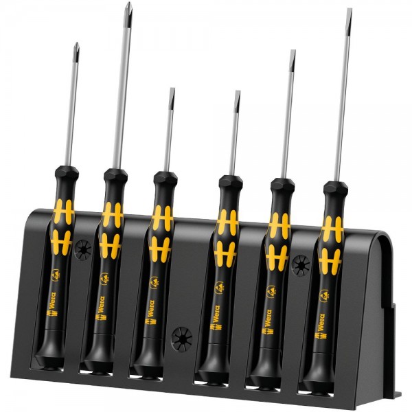 Wera 1578 A/6 Jeu de tournevis électronicien + Rack, 6 pièces - 05030170001