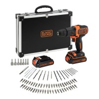Black & Decker 18V Akku Schlagbohrschrauber mit 2 Akkus und 80tlg. Zubehör - BDCHD18BAFC