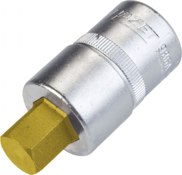 Hazet Schroevendraaier-dopsleutelbit - Vierkant hol 12,5 mm (1/2 inch) - Binnenzeskant-profiel - Sleutelwijdte: 1/2 - Totale lengte: 52 mm - 986A-1/2