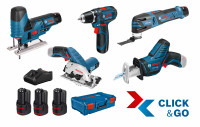 Bosch Set di utensili da 5 pezzi 12V: GSR + GST + GOP + GKS + GSA + 3 x GBA 3.0Ah + GAL + XL-BOXX - 0615A0017C