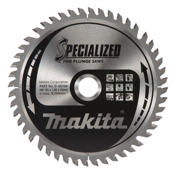 Makita Specialized Zaagblad, 165x20x48T - B-56764