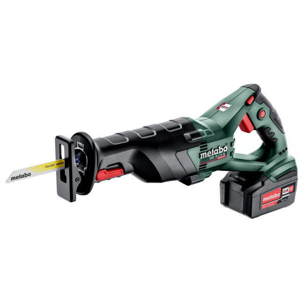 Metabo Akku-Säbelsäge SSE 18 LTX BL, Kunststoffkoffer, 18V 2x5.2Ah Li-Ion + ASC 55 - 602267650
