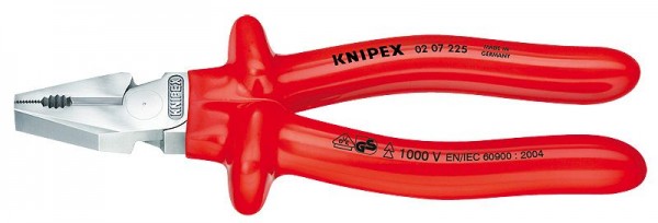 Knipex Kracht-Kombitang verchroomd dompelisolatie, VDE-getest 225 mm - 02 07 225