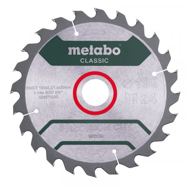 Metabo Sägeblatt 'Precision cut wood - Classic', 190x30 Z24 WZ 15° /B - 628676000
