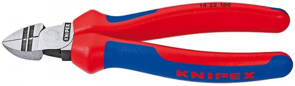 Knipex Tronchese laterale con spelacavi rivestiti in materiale bicomponente 160 mm - 14 22 160 SB