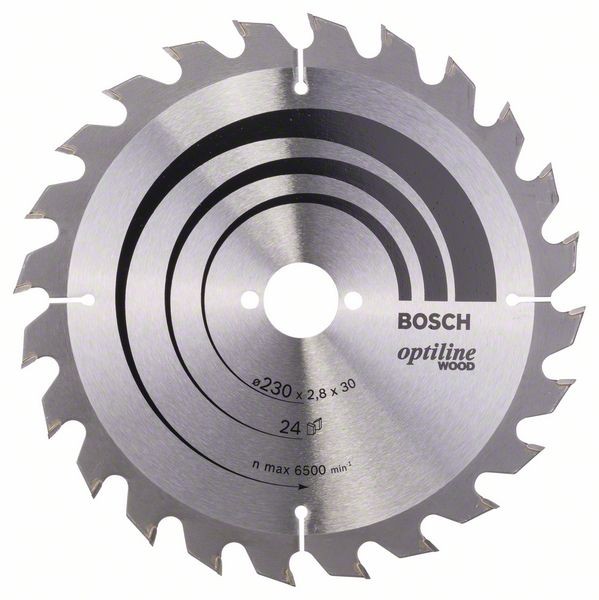 Bosch Professional Kreissägeblatt Optiline Wood für Handkreissägen, 230 x 30 x 2,8 mm, 24