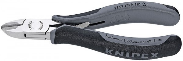 Knipex Elektronica-zijsnijtang ESD met ingezette snijkant van hard metaal 135 mm - 77 02 135 H ESD