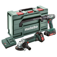 Metabo Combo Set 2.4.3 18 V Accu-machines in de set 18V, BS 18 + W 18 LTX 125 Quick, Li-Power accu-pack (18 V/2,0 Ah/4,0 Ah) - 685082000